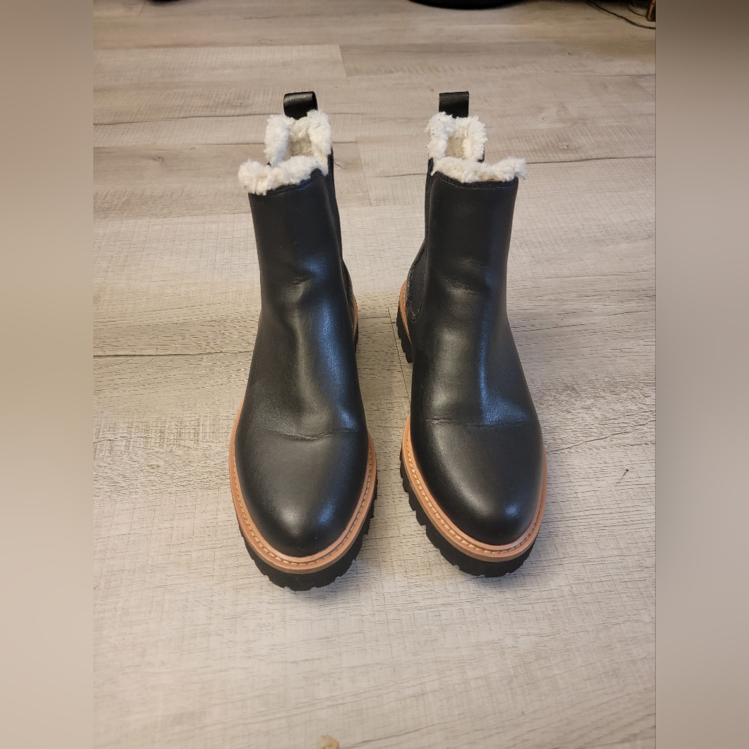 J. Crew Black And Tan Winter Boots